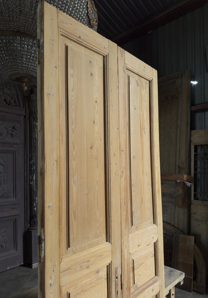 3 Panel Antique Solid French Doors - 41x101.25 K359