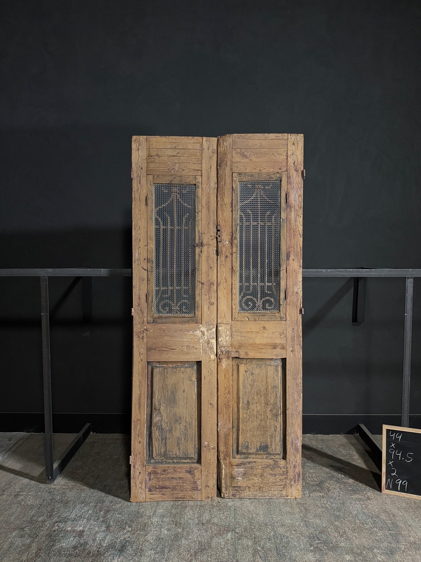 Antique Iron French Doors - 44x94.5 - N99