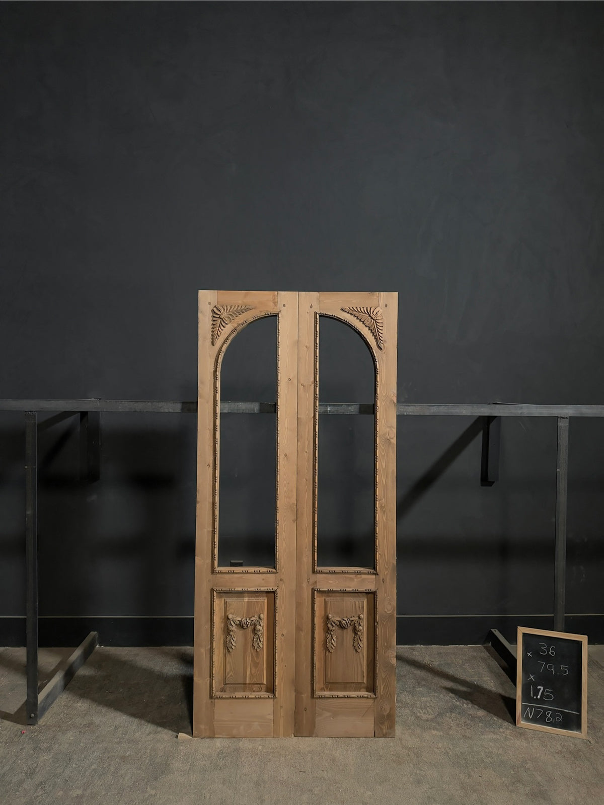 (Valencia) Handcrafted Arched Open Glass French Doors - 36x80 - N782