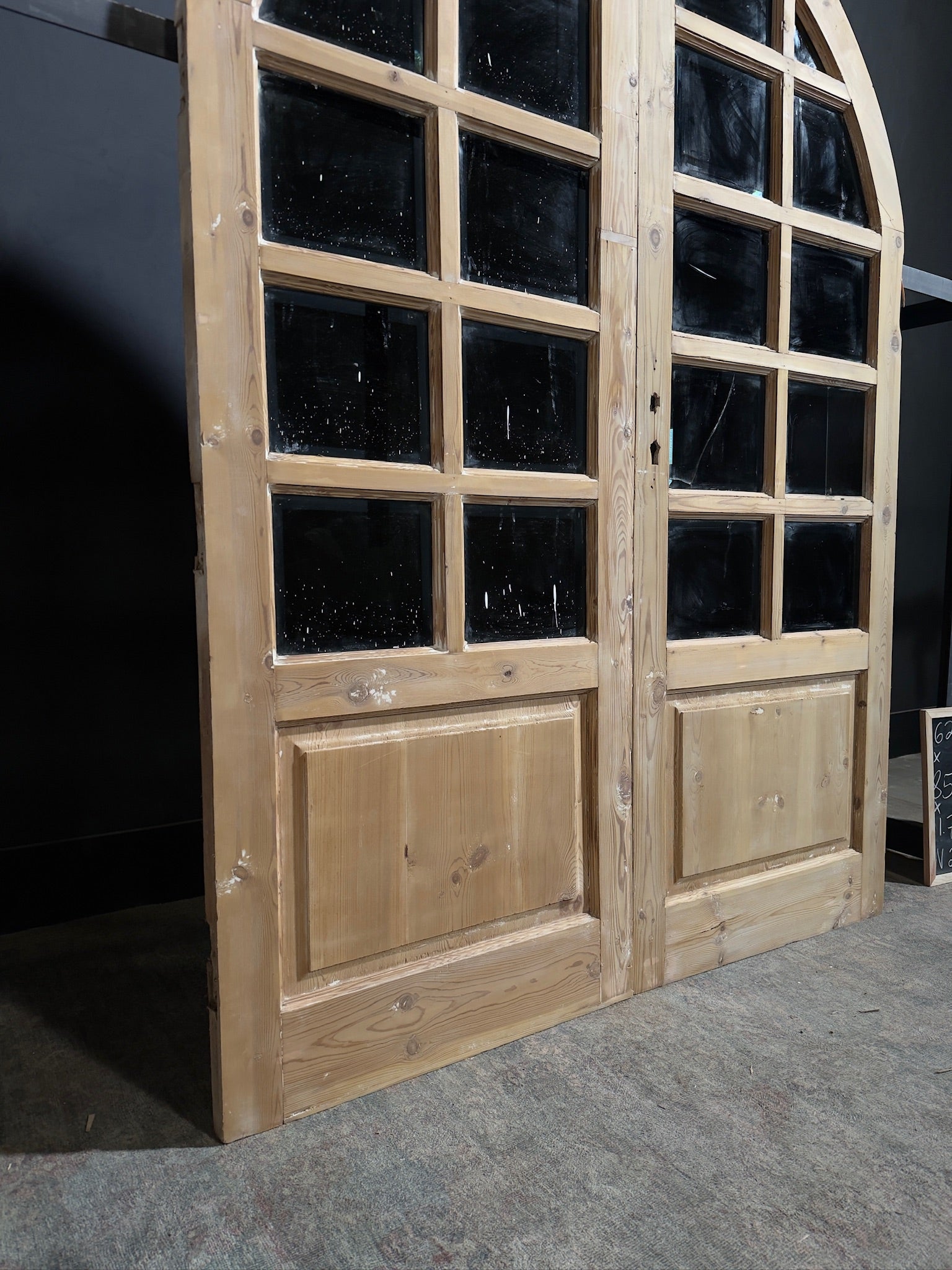 Antique Glass 10 Lite Arched French Doors - 62x85 - N245