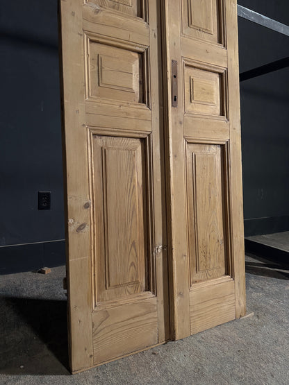 Antique 3 Panel Solid Double Doors - 32.25x92.5 - N550