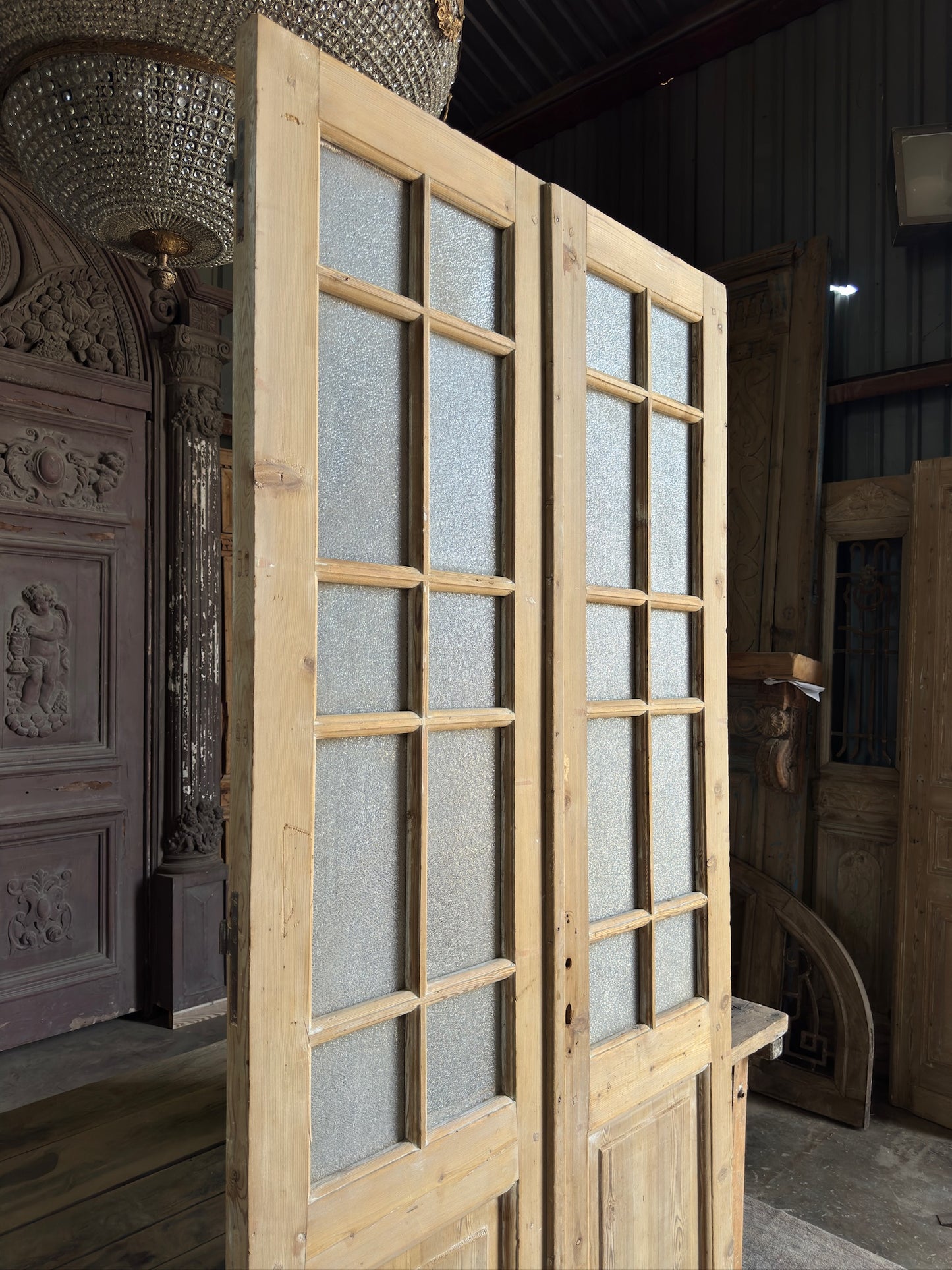 20 Lite Antique Glass French Doors - 43.75x95 K235