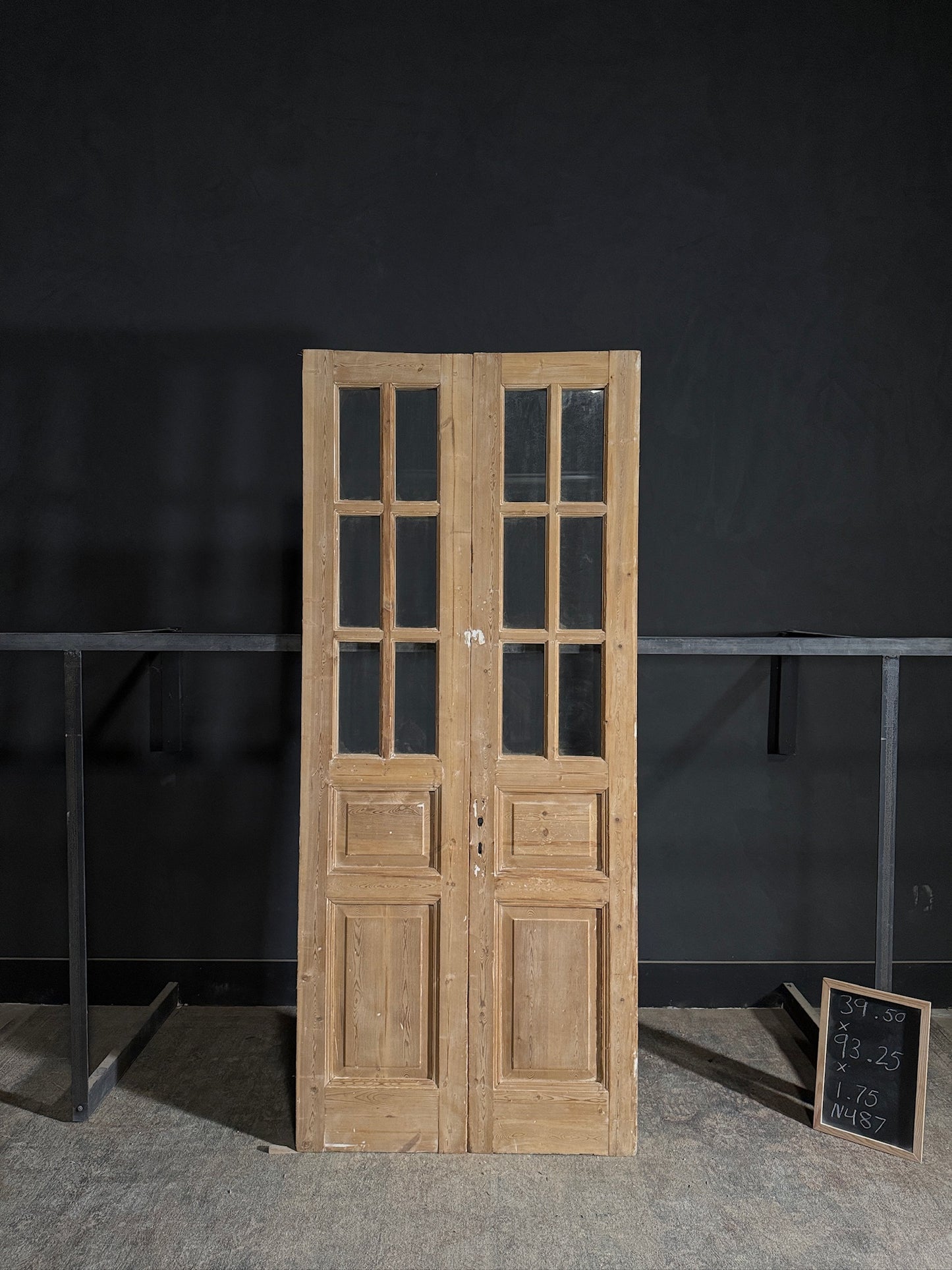 Antique Glass 6 Lite French Doors - 39.5x93.25 - N487