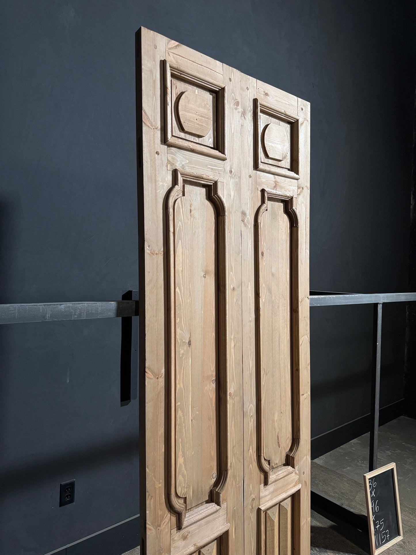 (The Allegra) Handcrafted Solid Wood Double Doors - 36x96 - N157