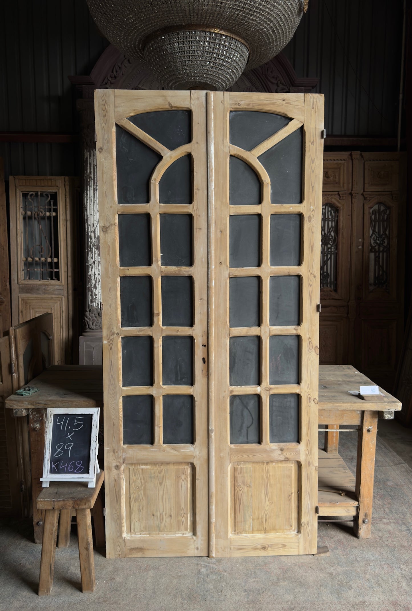 22 Lite Antique Mirrored French Doors - 41.5x89 K468