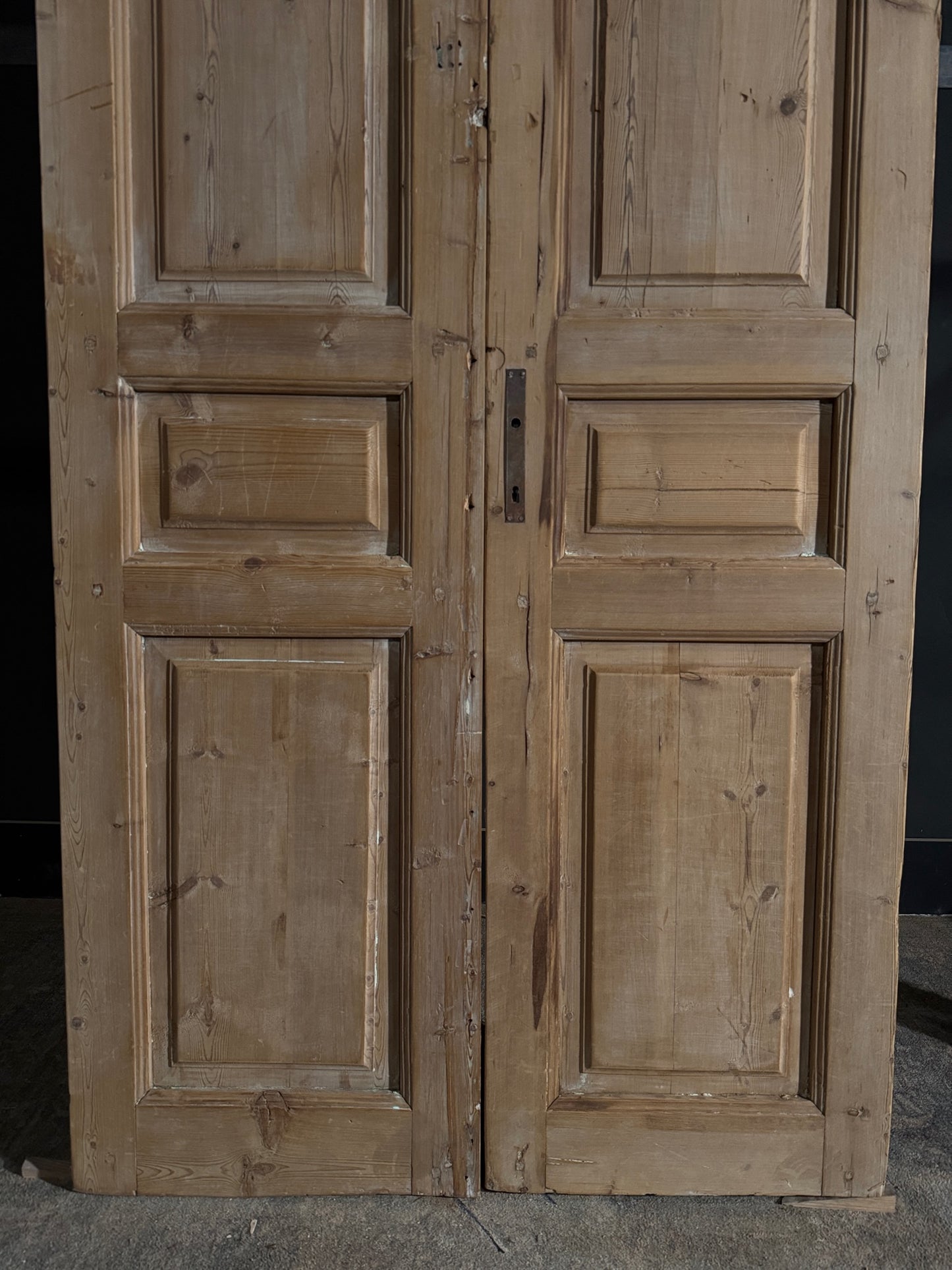 Antique 3 Panel Solid Double Doors - 43.25x104.25 - N528