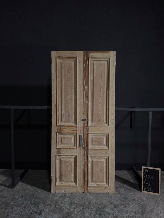 Antique Iron 3 Panel Double Doors - 44x98.25 - K399