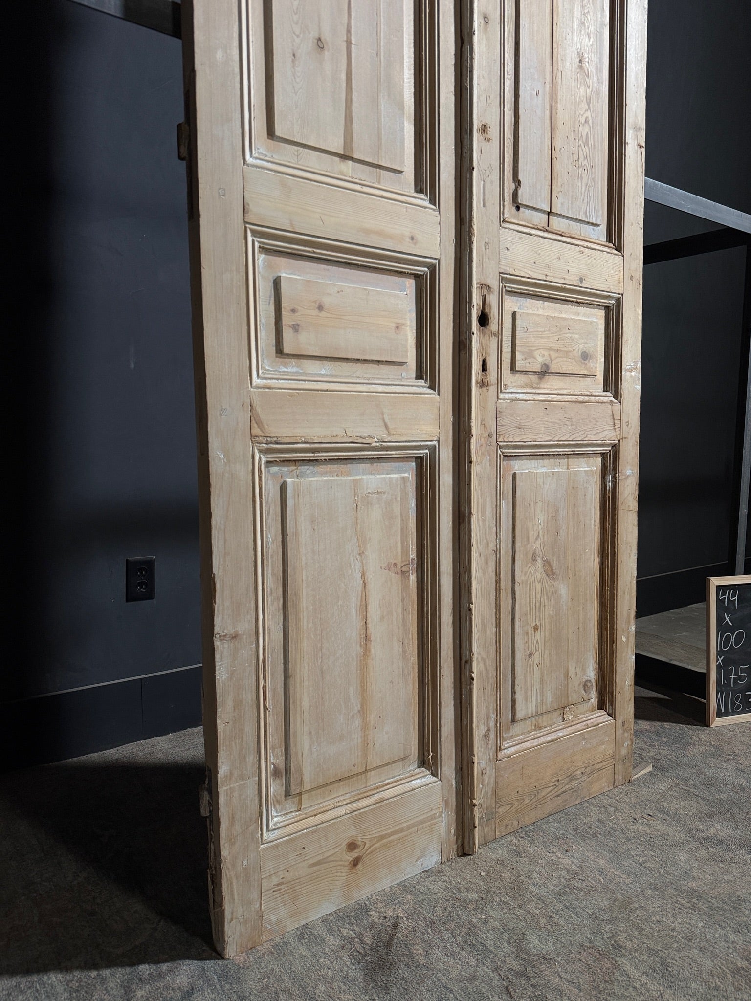 Antique 3 Panel Solid Double Doors - 44x100 - N183