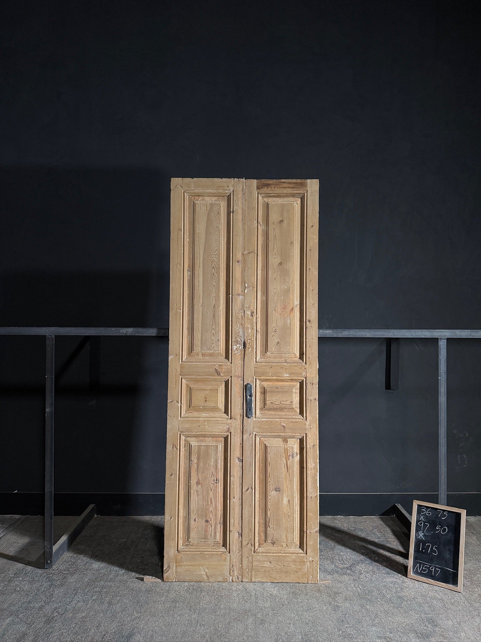 Antique 3 Panel Solid Double Doors - 36.75x97.5 - N597