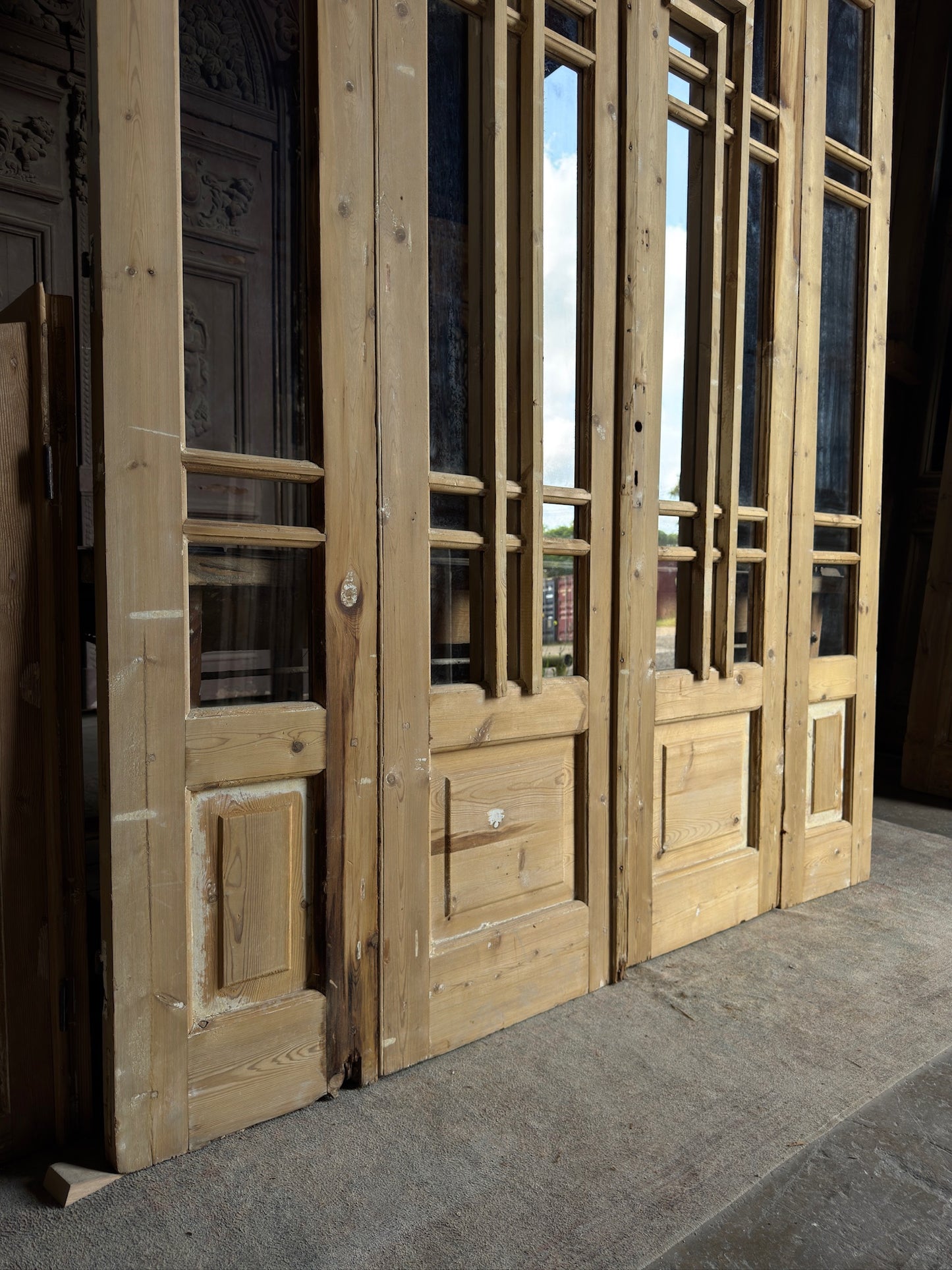 Antique Glass Bi-Fold French Doors - 75x88 - L589