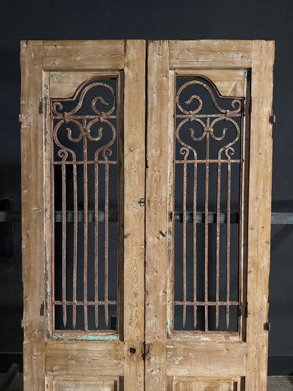 Antique Carved Iron French Doors - 47.25x92.5 - N664
