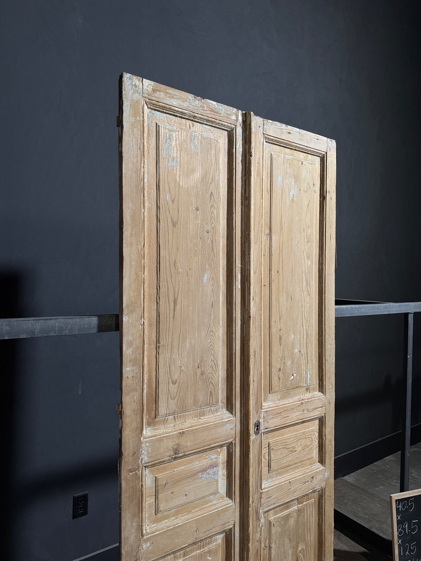 Antique 3 Panel Solid Double Doors - 40.5x89.5 - N240