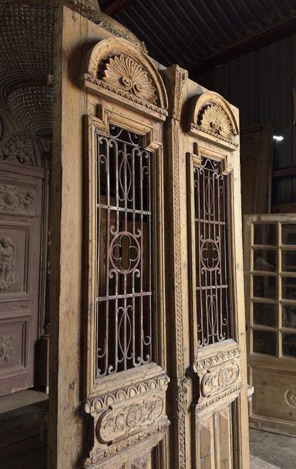 Grand Antique Iron French Doors - 57.5x110 - L205
