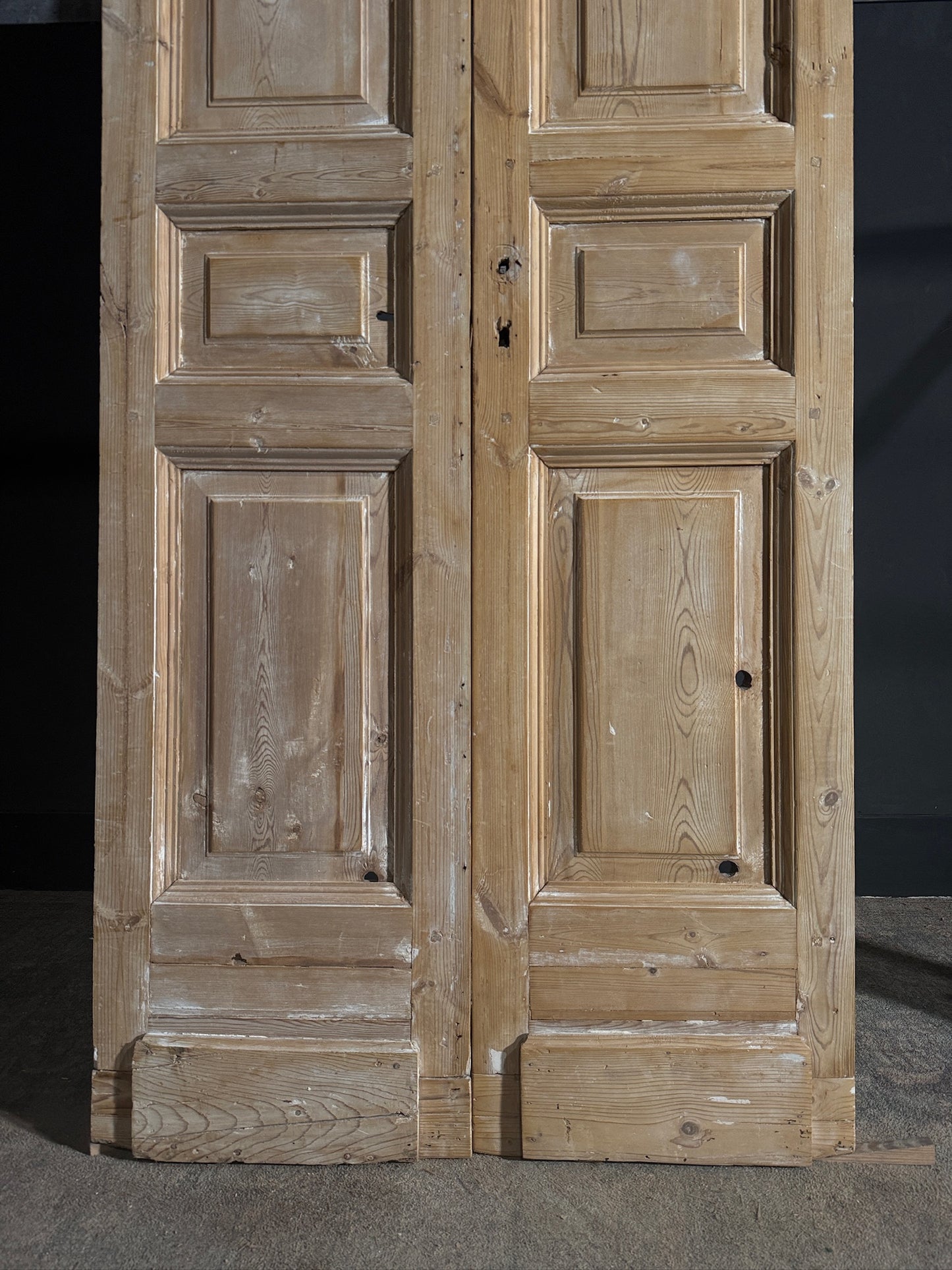 Antique 3 Panel Solid Double Doors - 37.25x100.5 - N611