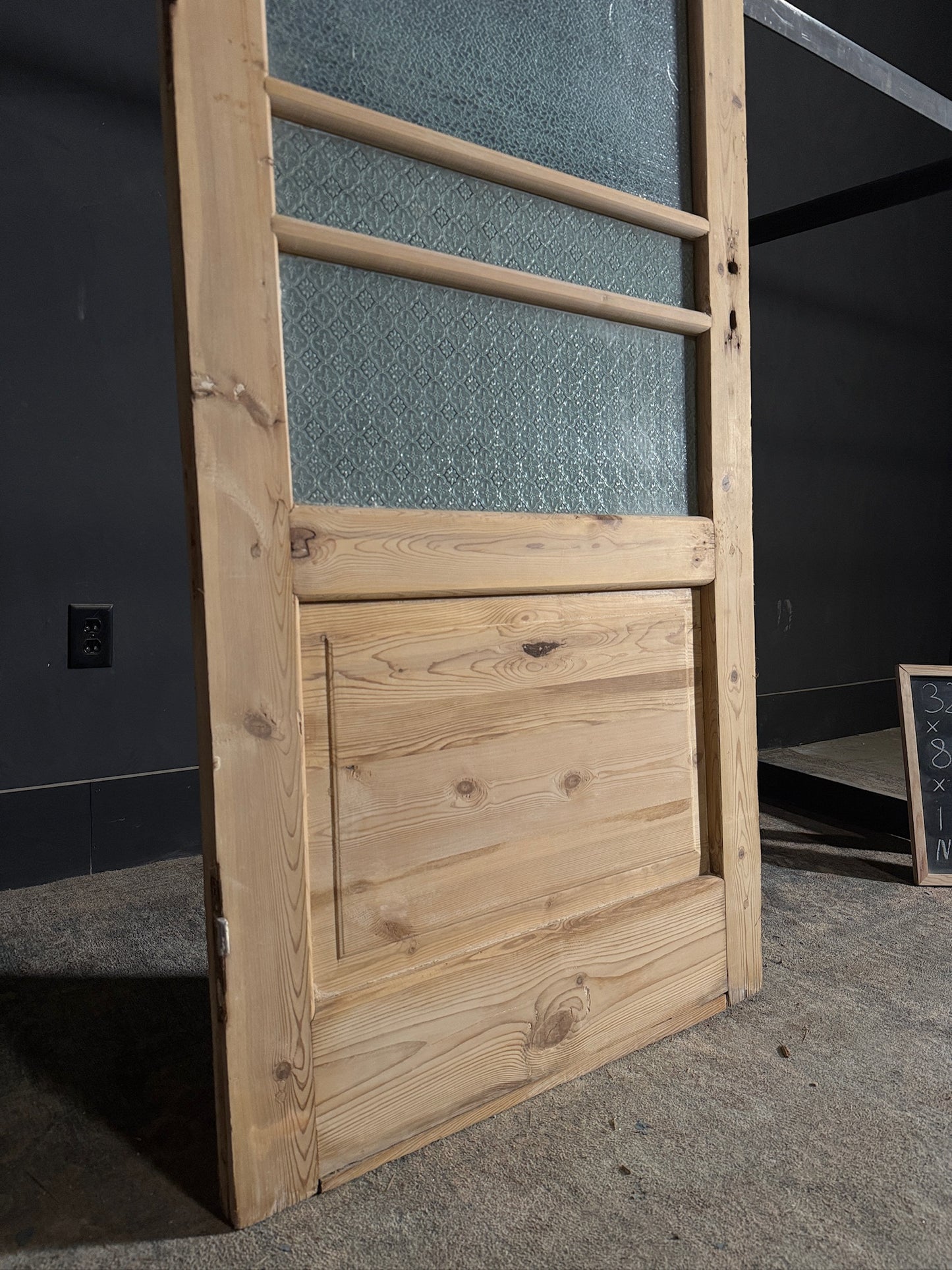 Antique Obscured Glass Single Door - 32x86.25 - N497