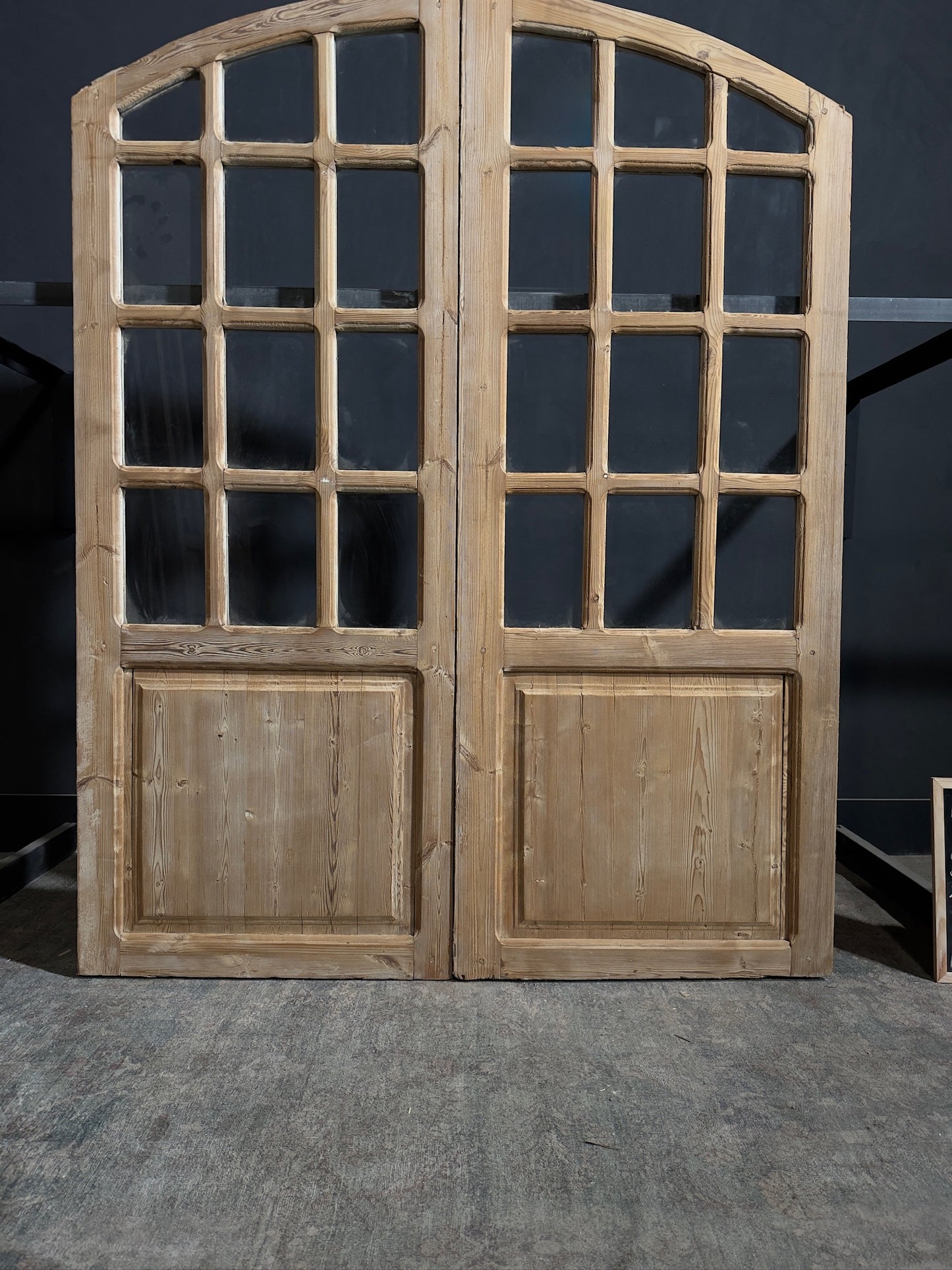 Antique Glass 11 Lite Arched French Doors - 65.5x84 - N247
