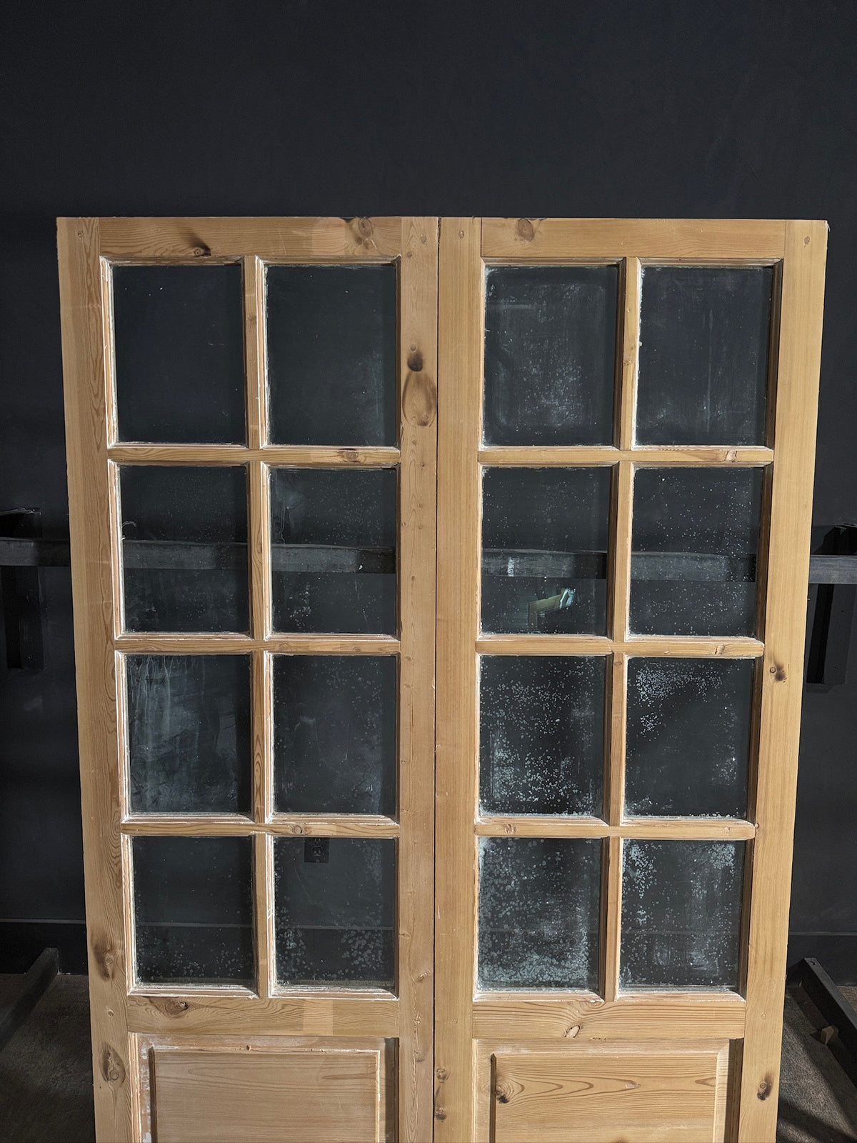 Antique Glass 8 Lite French Doors - 55.5x84 - N655