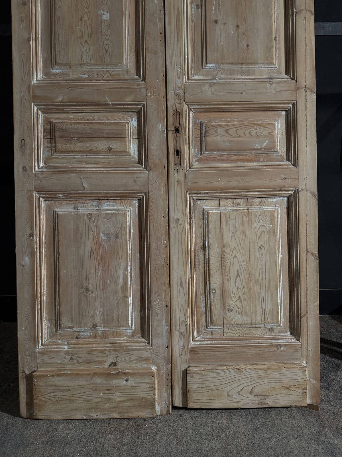 Antique 3 Panel Solid Double Doors - 45.75x103 - N521