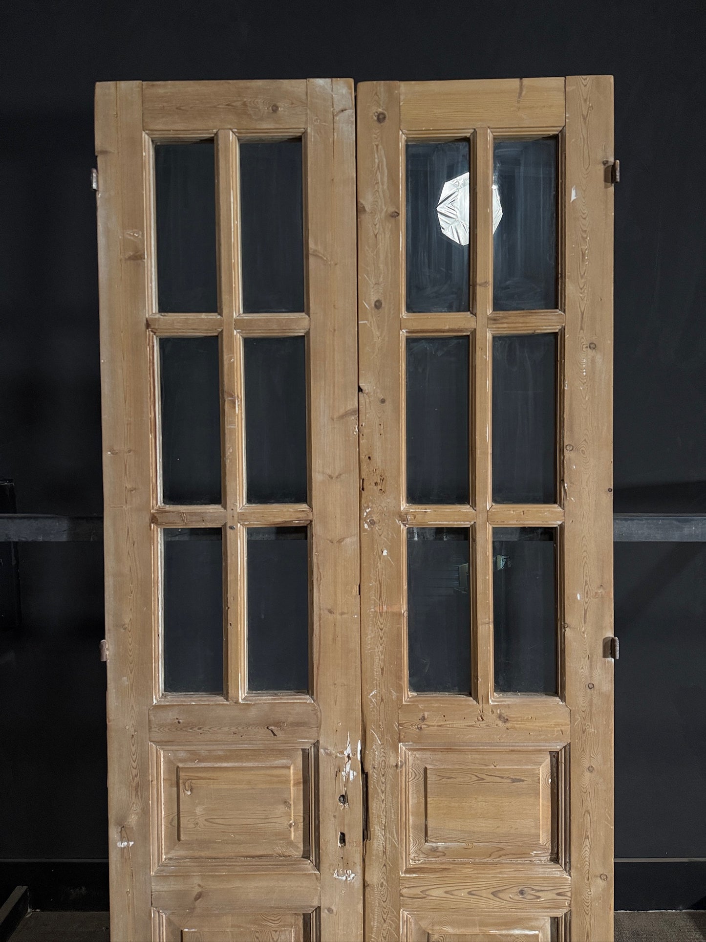 Antique Glass 6 Lite French Doors - 39.5x93.5 - N574