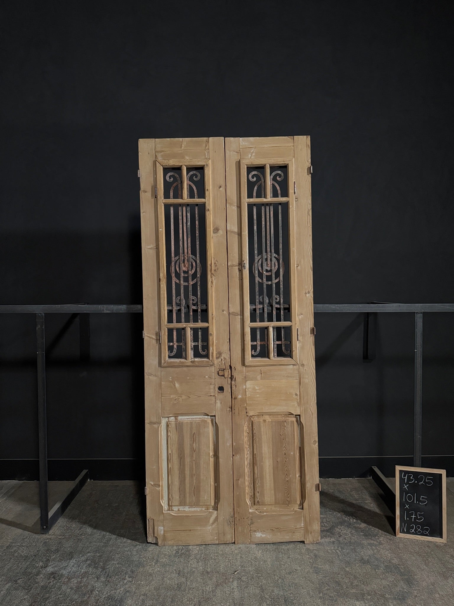 Antique Iron French Doors - 43.25x101.5 - N282
