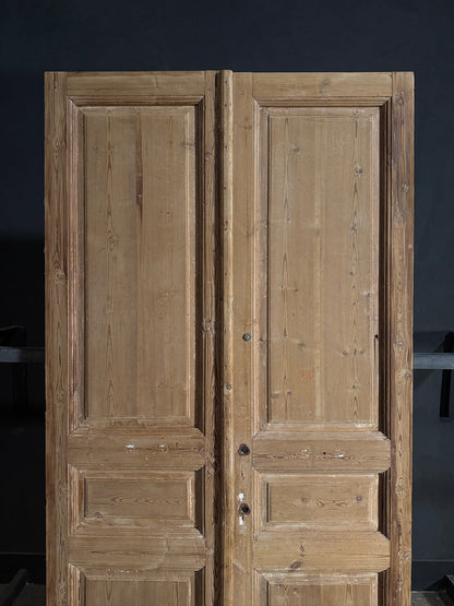 Antique 3 Panel Solid Double Doors - 51x98.5 - N665