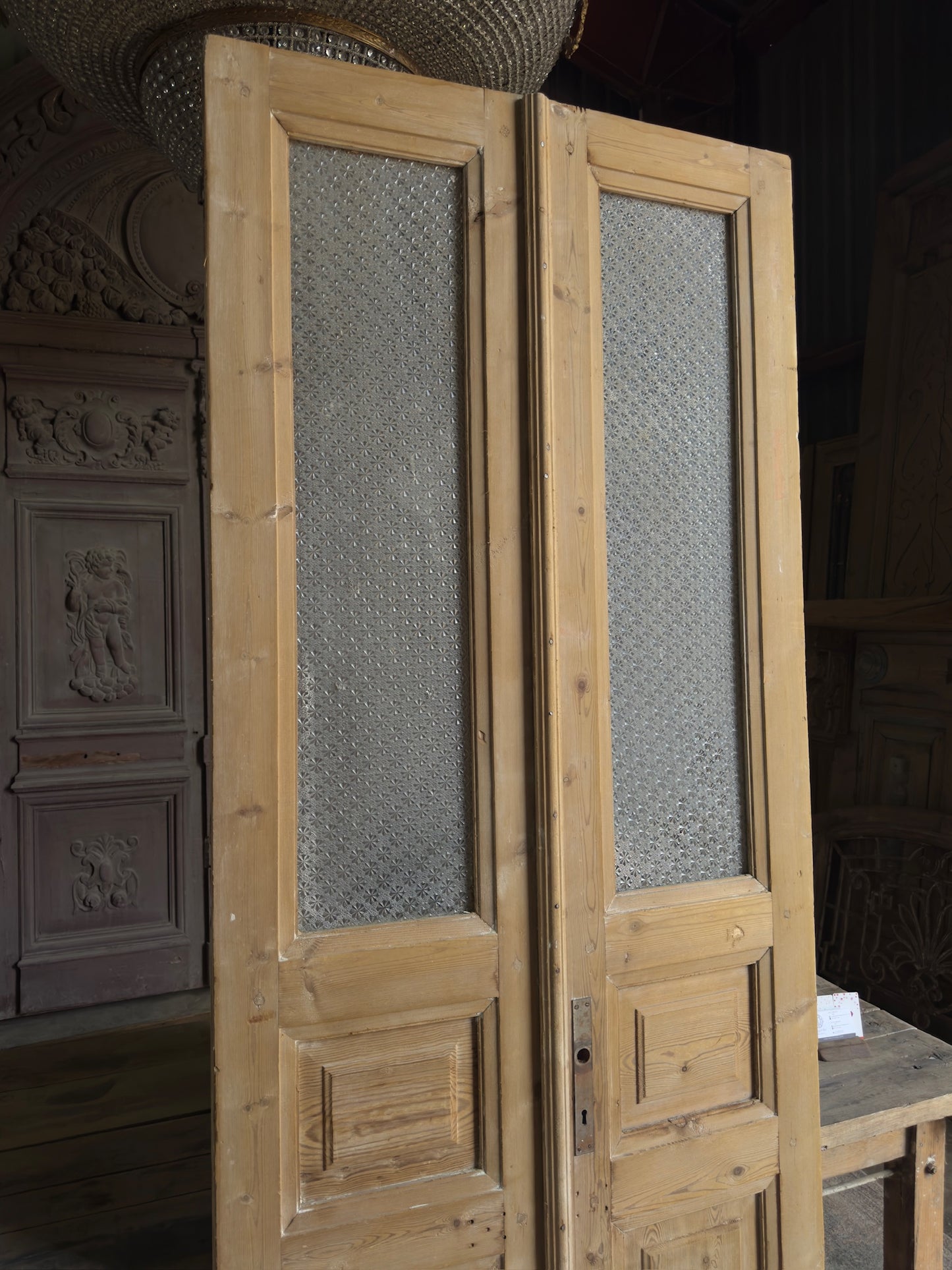 Glass Antique French Doors - 35.75x92.5 J554
