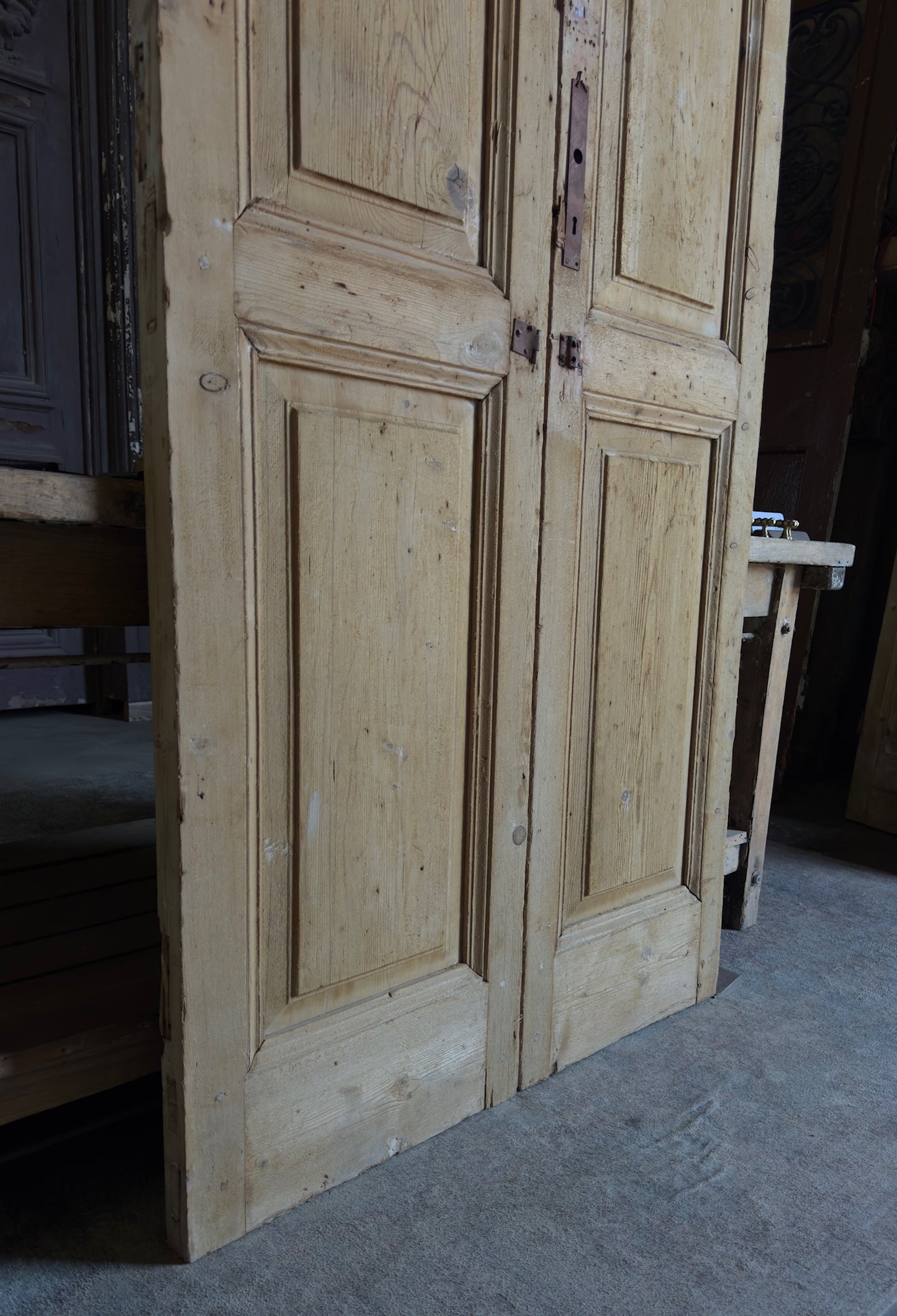 2 Panel Antique Solid French Doors - 40x98 - L331