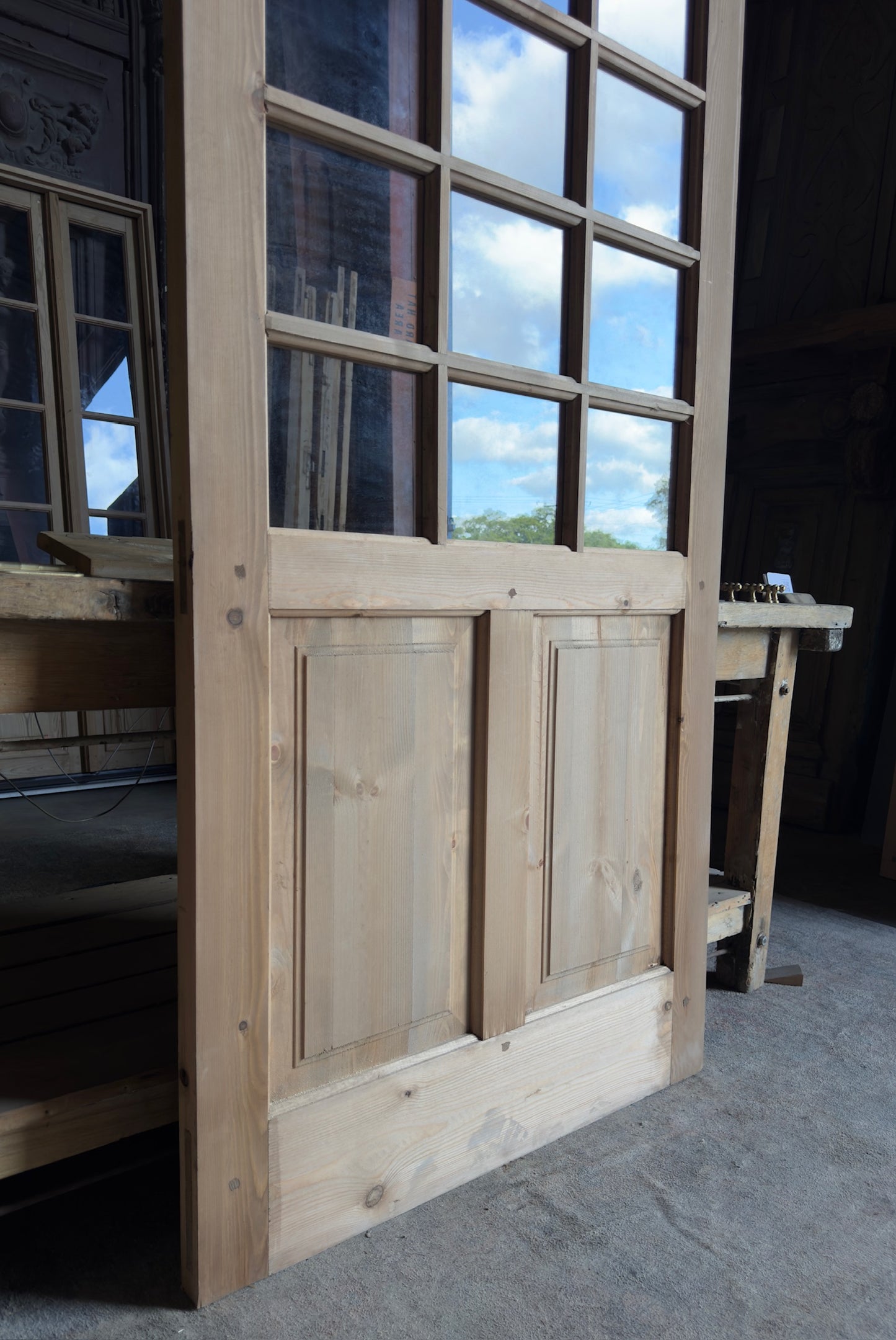 Handcrafted Arched Glass Door - 36x96 L519