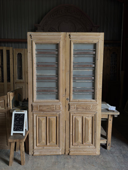 Horizontal Pattern Antique Iron French Doors - 51.25x85.5 J52