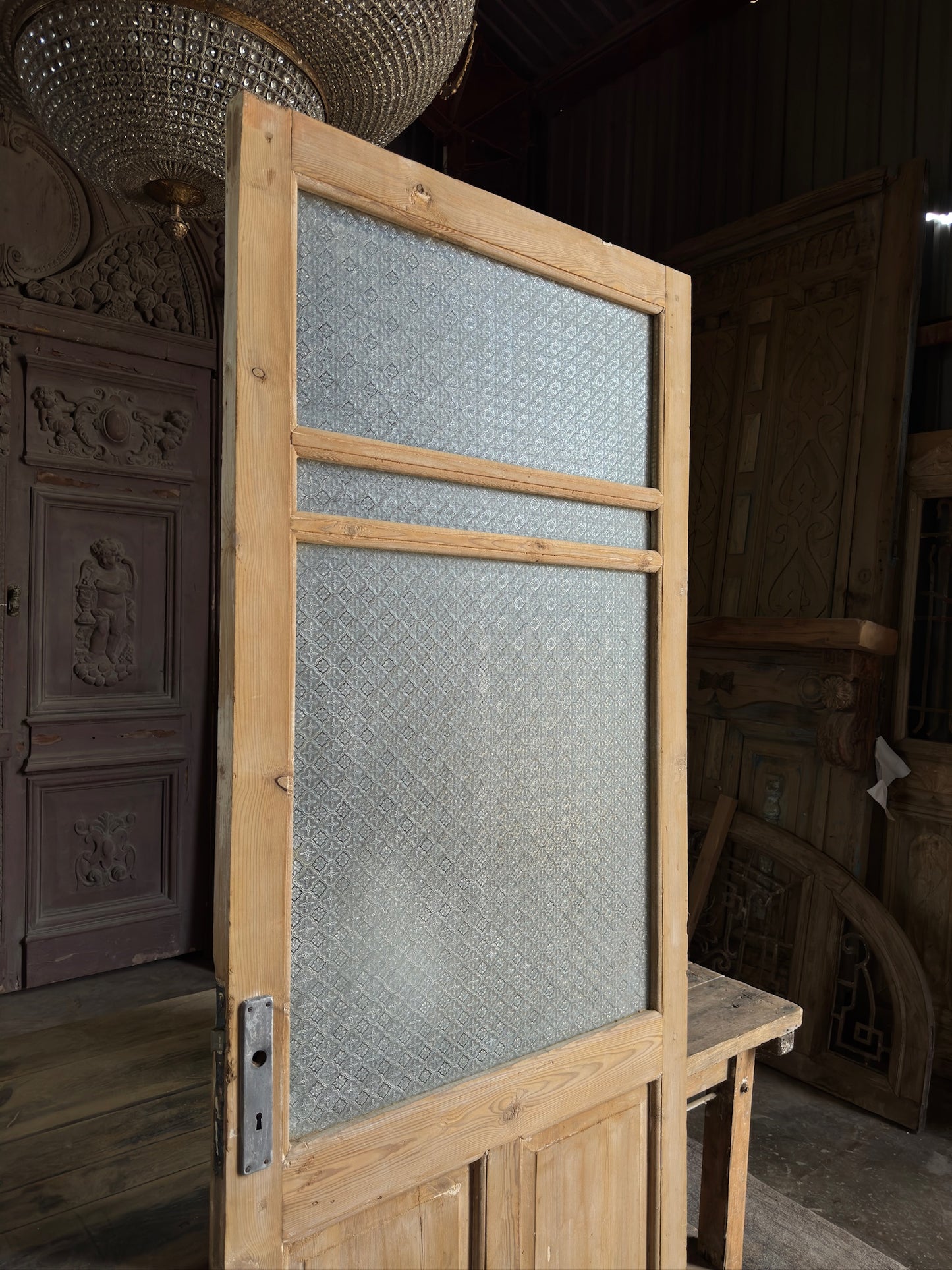 19th Century Antique Glass Single Door - 36x90 K158