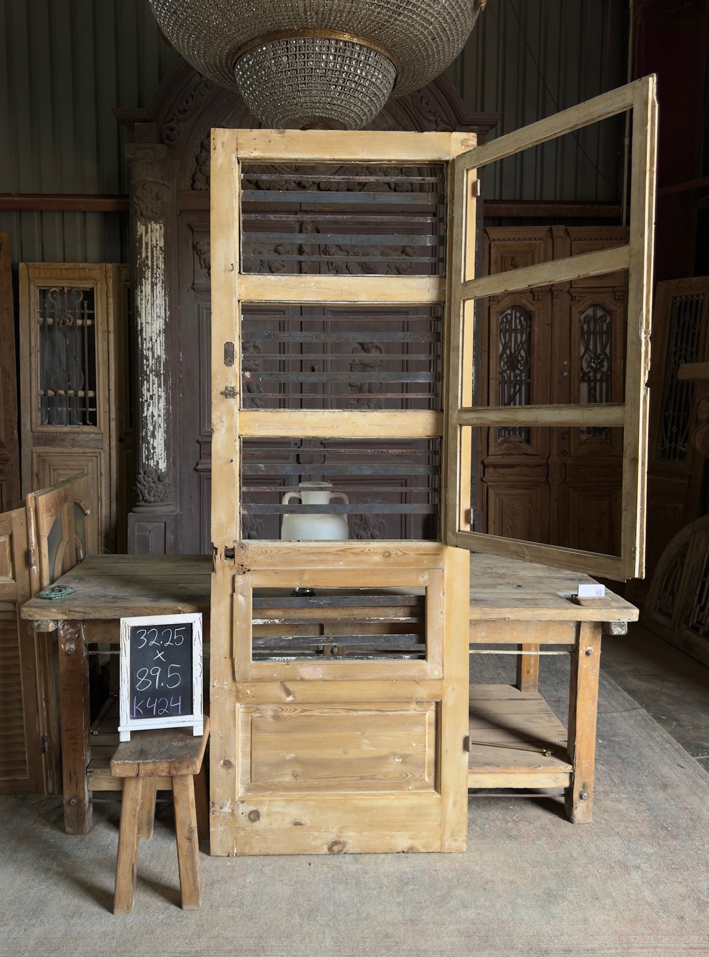 Horizontal Pattern Antique Iron Single Door - 32.25x89.5 K424