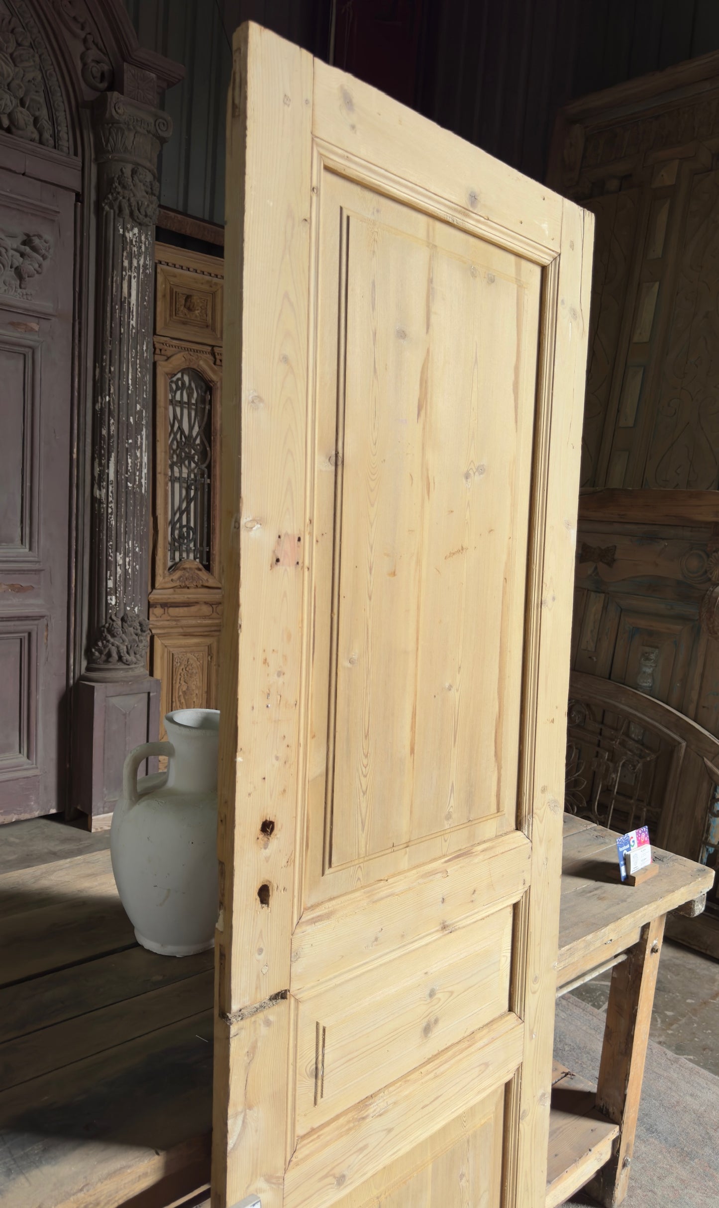 3 Panel Single Solid Antique Door - 25.5x78 K197