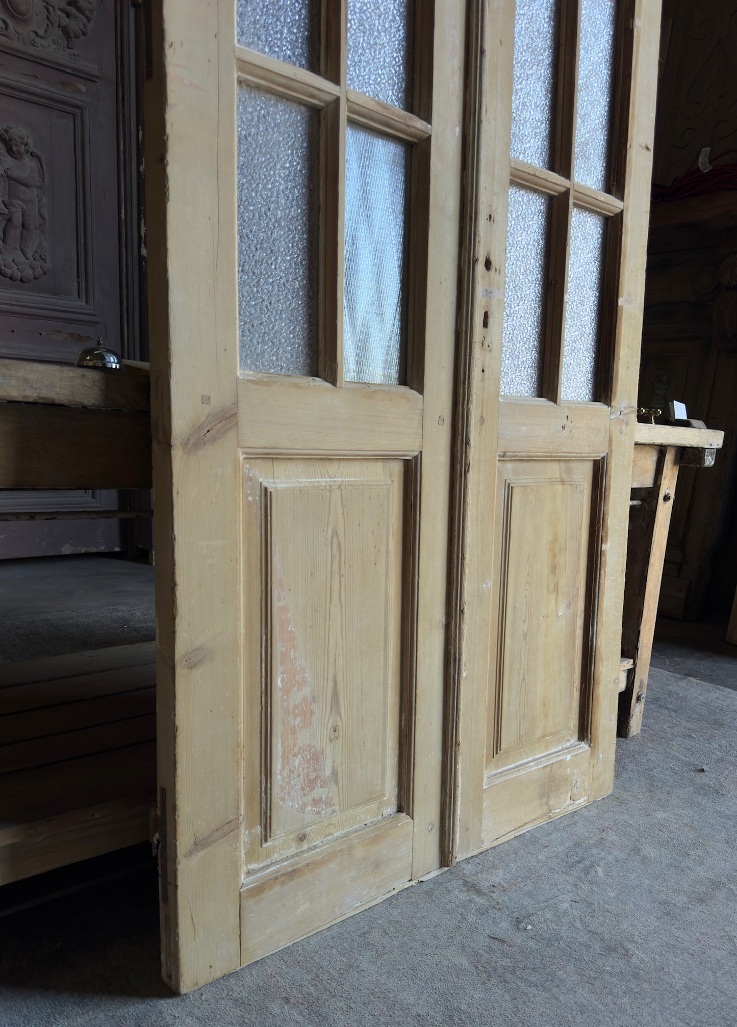 8 Lite Glass Antique French Doors - 40x92.75 - L238