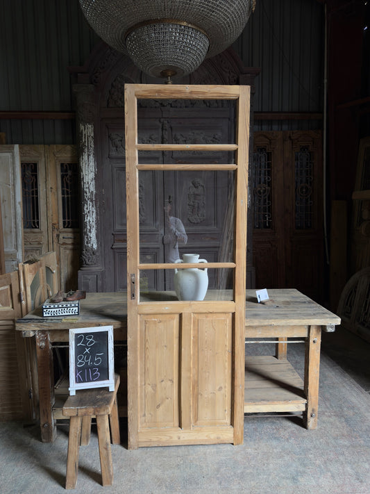 19th Century Antique Glass Door - 28x84.5 K113
