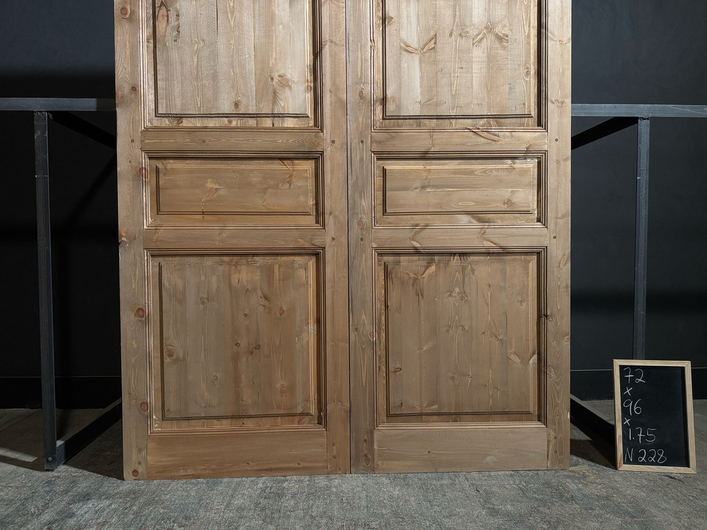 Handcrafted 3 Panel Solid French Doors - 72x96 N228