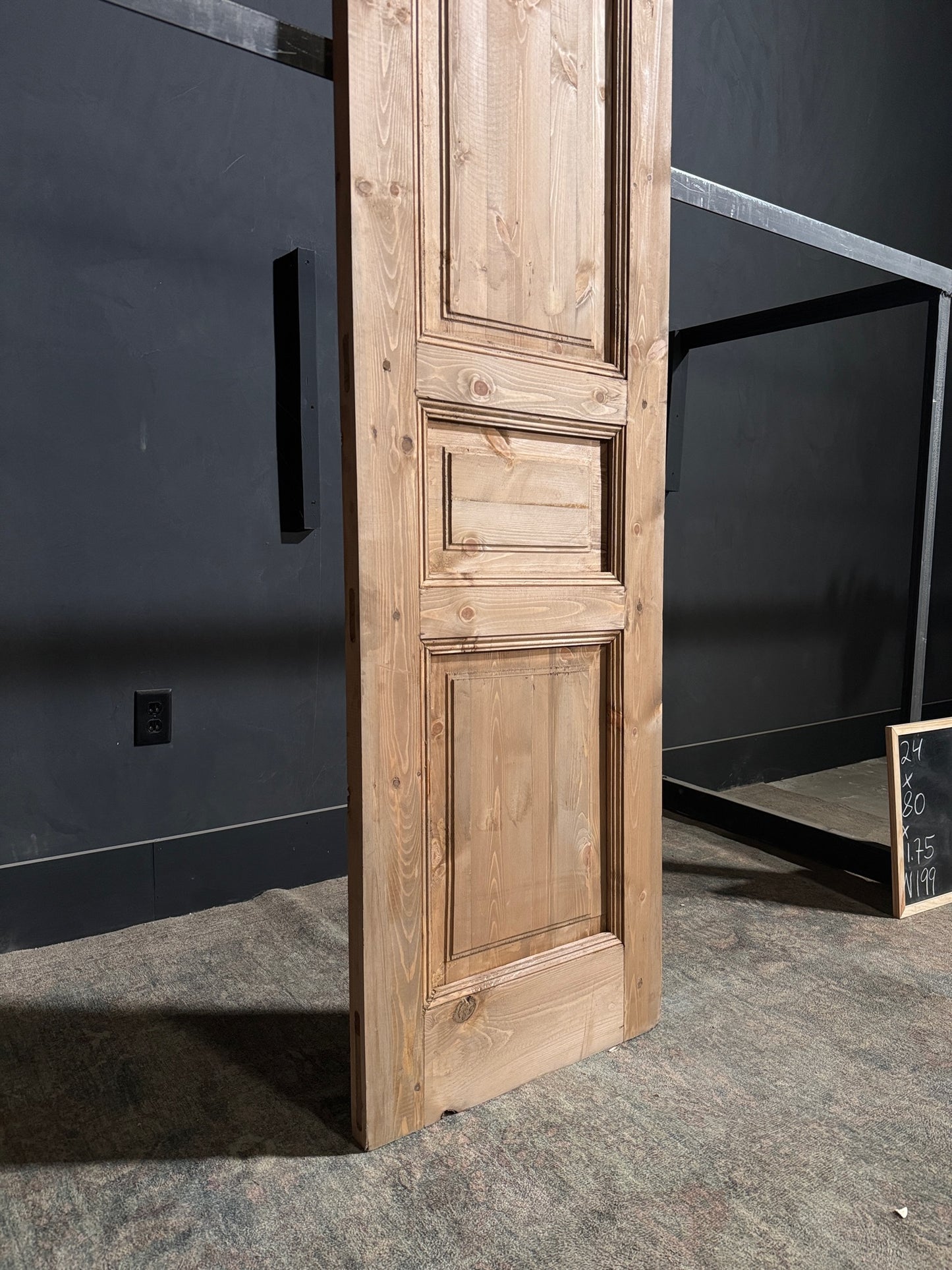 Handcrafted 3 Panel Solid Single Door - 24x80 - N199