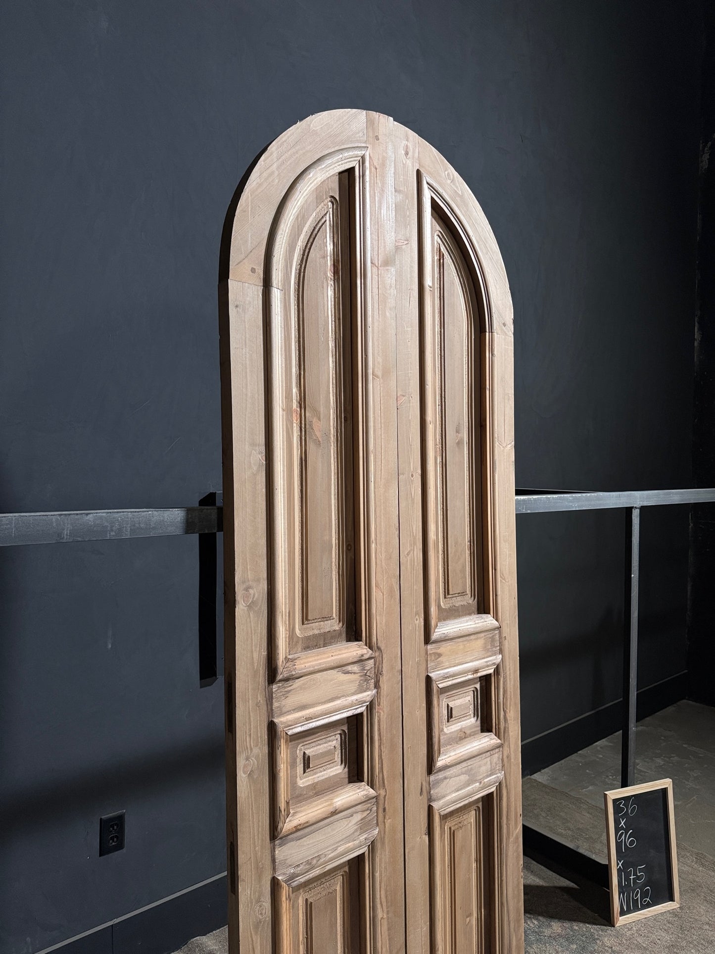 Handcrafted 3 Panel Arched Double Doors - 36x96 - N192