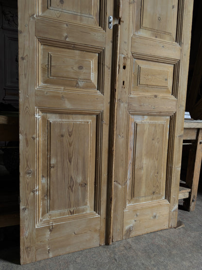 3 Panel Antique Solid French Doors - 42.25x98.5 J444