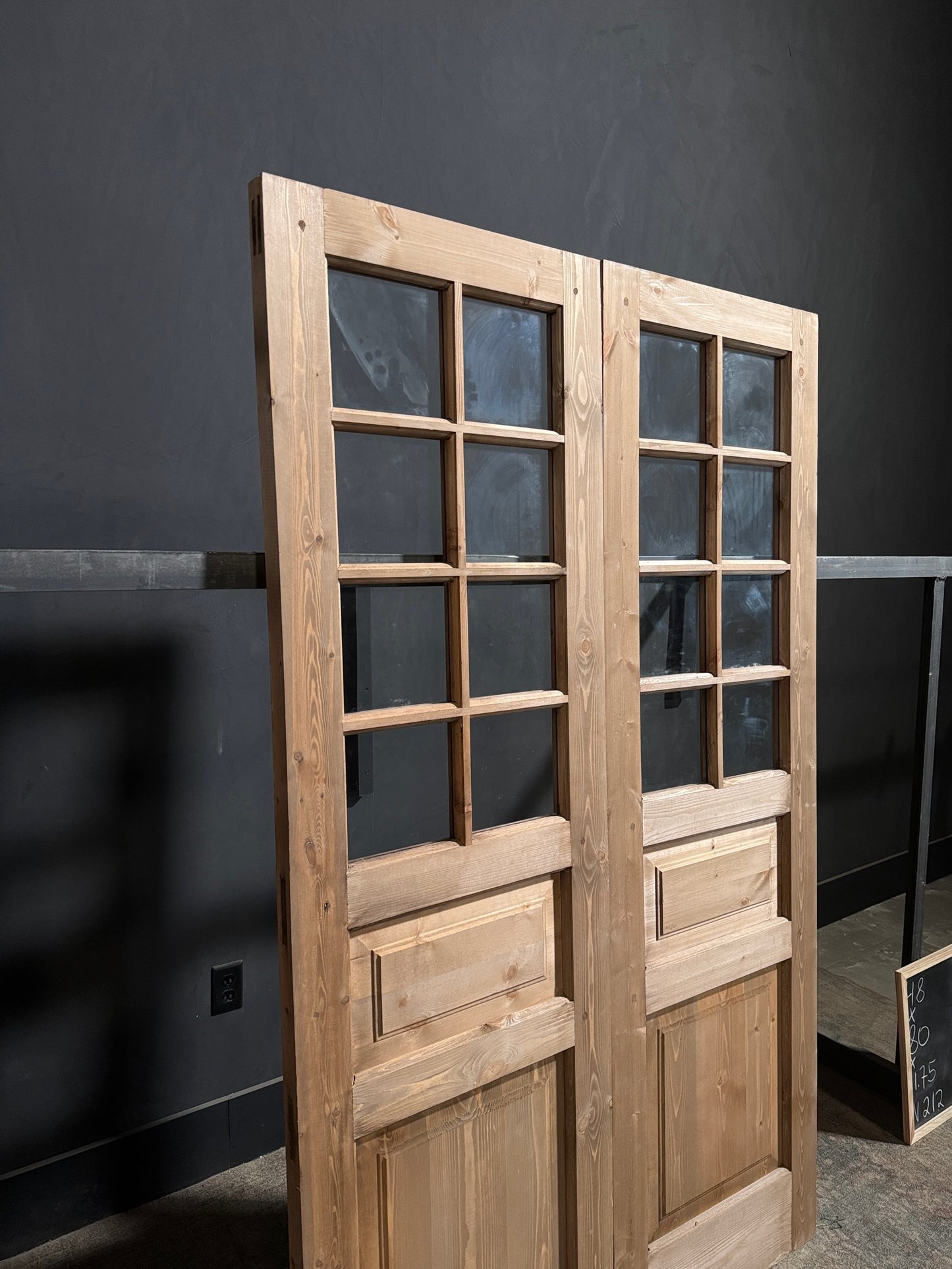 Handcrafted 8 Lite Glass French Doors - 48x80 - N212