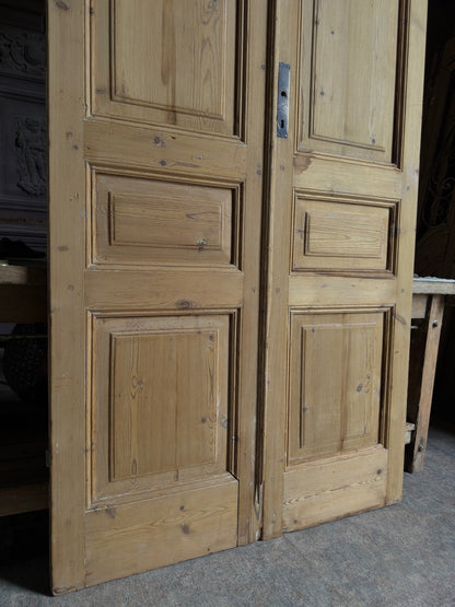 3 Panel Antique Solid French Doors - 45x100 J440