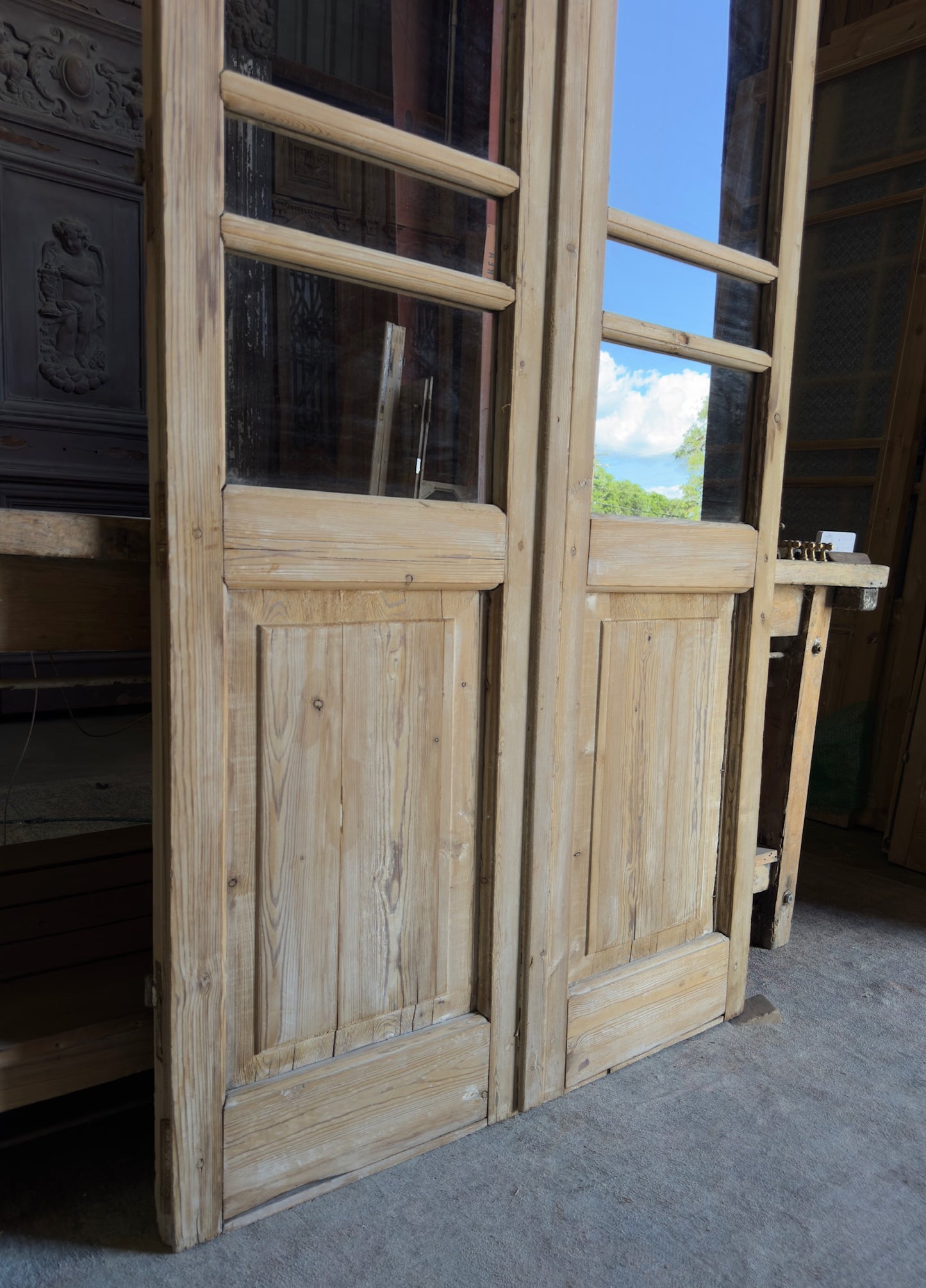 Antique Glass 5 Lite French Doors - 39.75x84 - L700