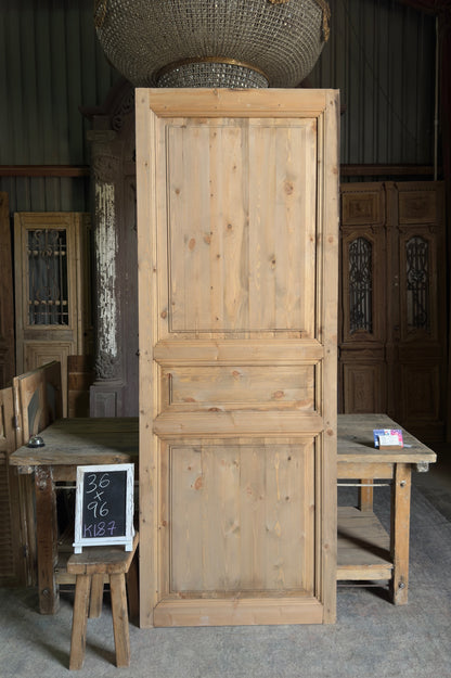 Handcrafted 3 Panel Solid Single Door - 36x96 K187