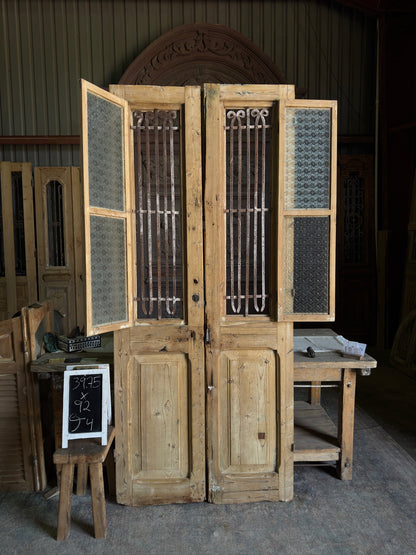 Simple Antique Iron French Doors - 39.75x92 J4