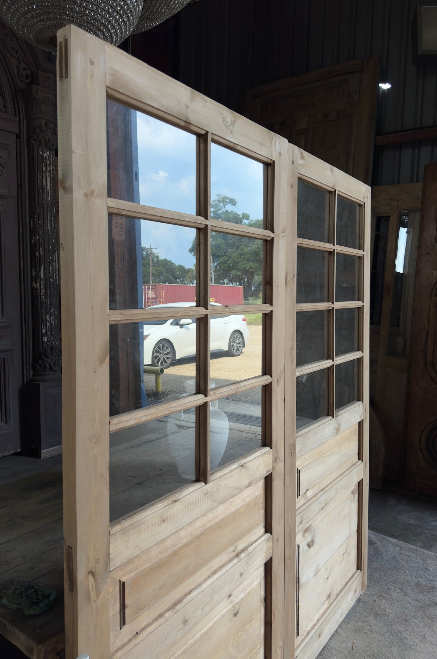 Handcrafted 8 Lite Glass French Doors - 72x80 L39