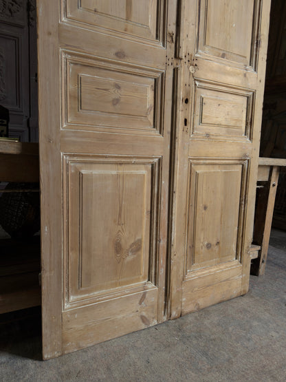 3 Panel Antique Solid French Doors - 44.5x104.5 K148