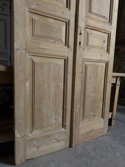 3 Panel Antique Solid French Doors - 44x102 K153