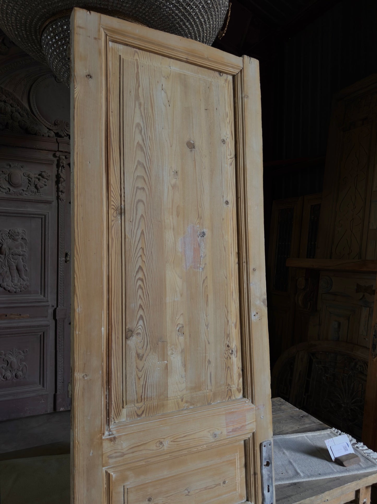 3 Panel Single Solid Antique Door - 26.5x95.5 J542
