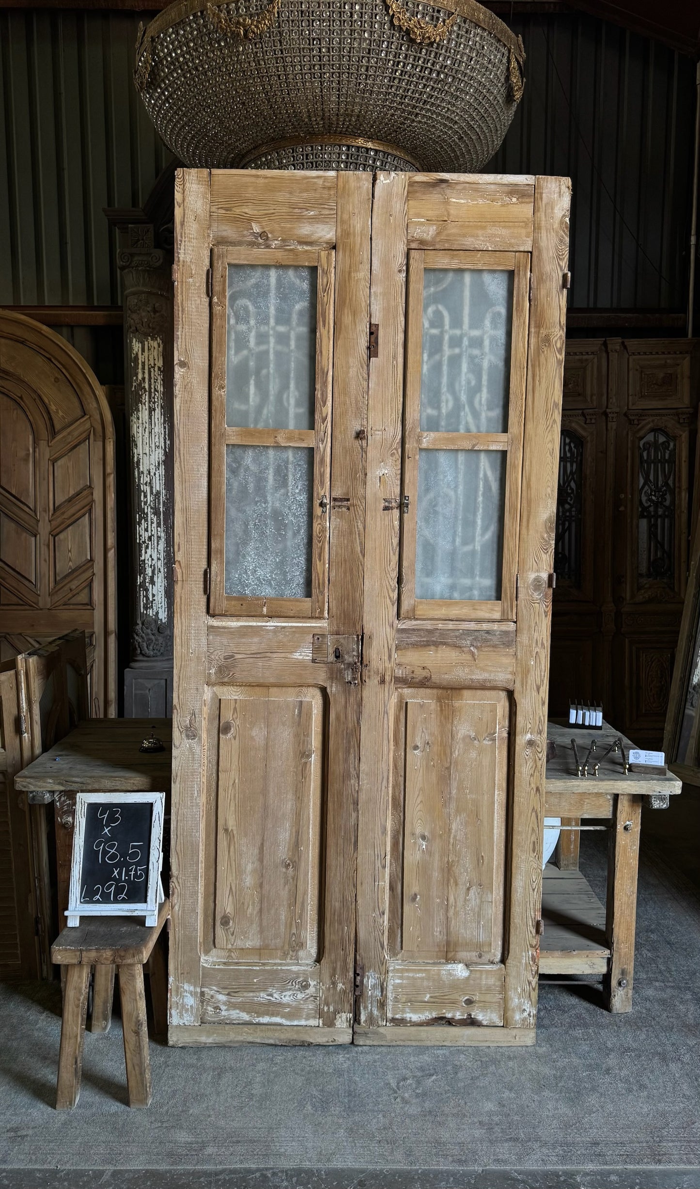 19th Century Antique Iron French Doors - 43x98.5 - L292