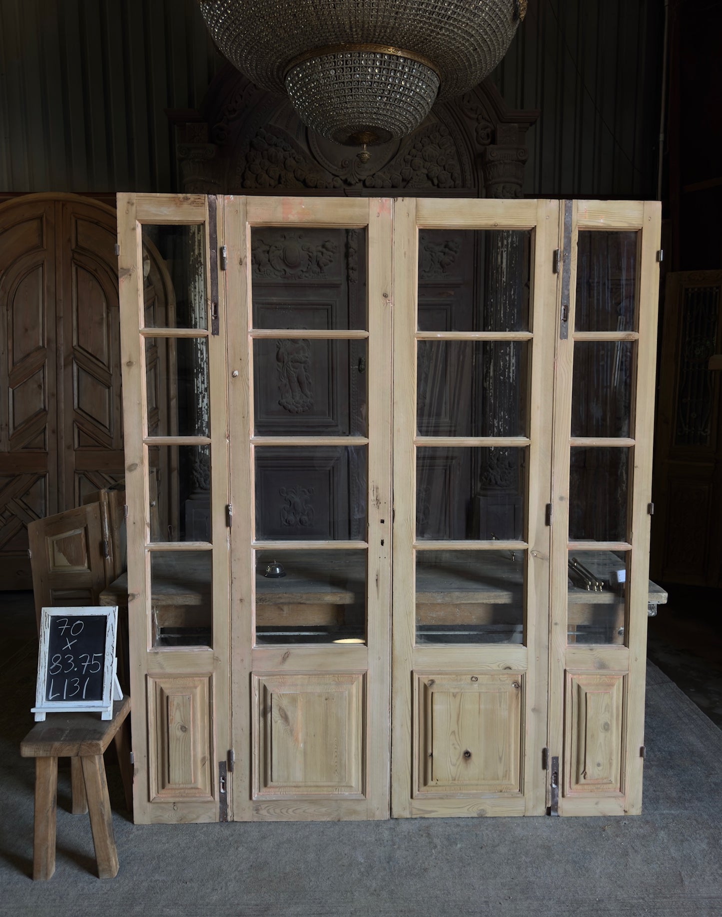 Antique Bi-Fold French Glass Doors - 70x83.75 - L131