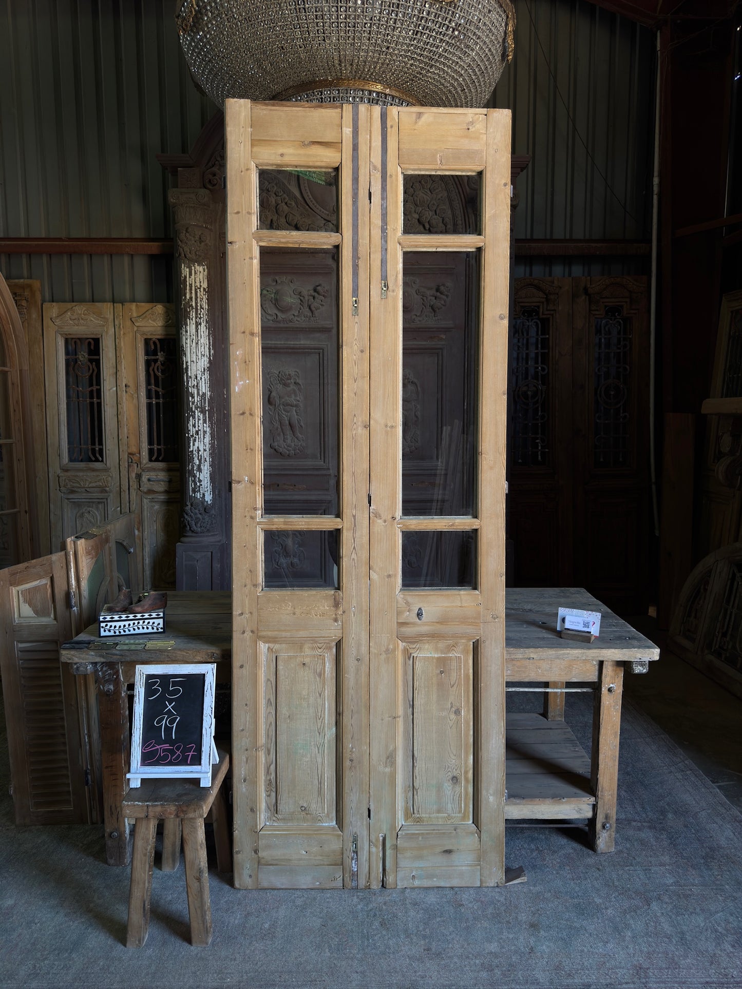 Glass Antique French Doors - 35x99 J587